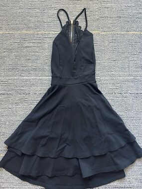 Windsor Black Strapless Fit & Flare Dress with Lace Back